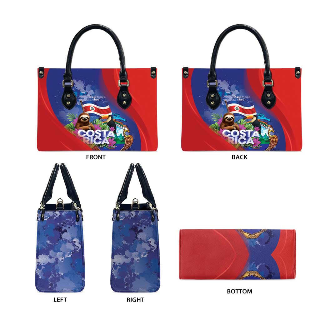 Costa Rica Independence Day Leather Bag 204 Years Of Freedom - Wonder Print Shop