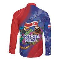 Costa Rica Independence Day Long Sleeve Button Shirt 204 Years Of Freedom - Wonder Print Shop