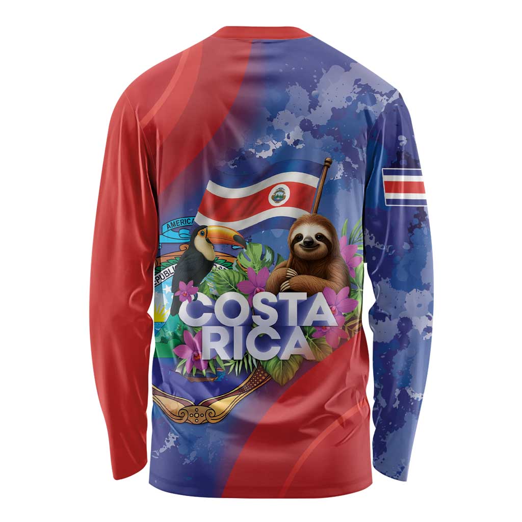 Costa Rica Independence Day Long Sleeve Shirt 204 Years Of Freedom - Wonder Print Shop