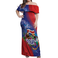 Costa Rica Independence Day Off Shoulder Maxi Dress 204 Years Of Freedom - Wonder Print Shop