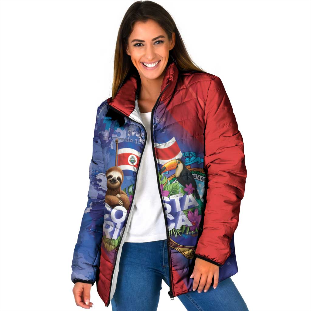Costa Rica Independence Day Padded Jacket 204 Years Of Freedom - Wonder Print Shop