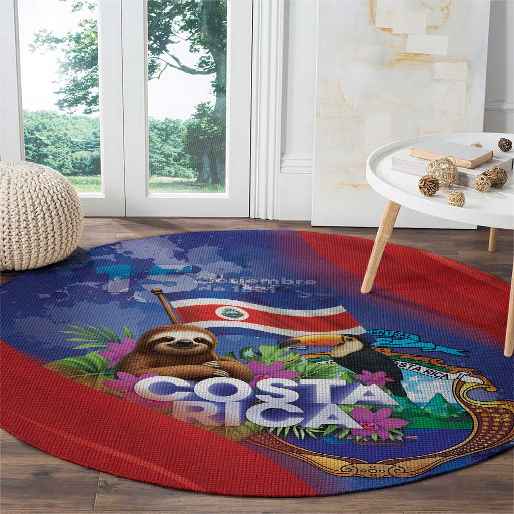 Costa Rica Independence Day Round Carpet 204 Years Of Freedom - Wonder Print Shop