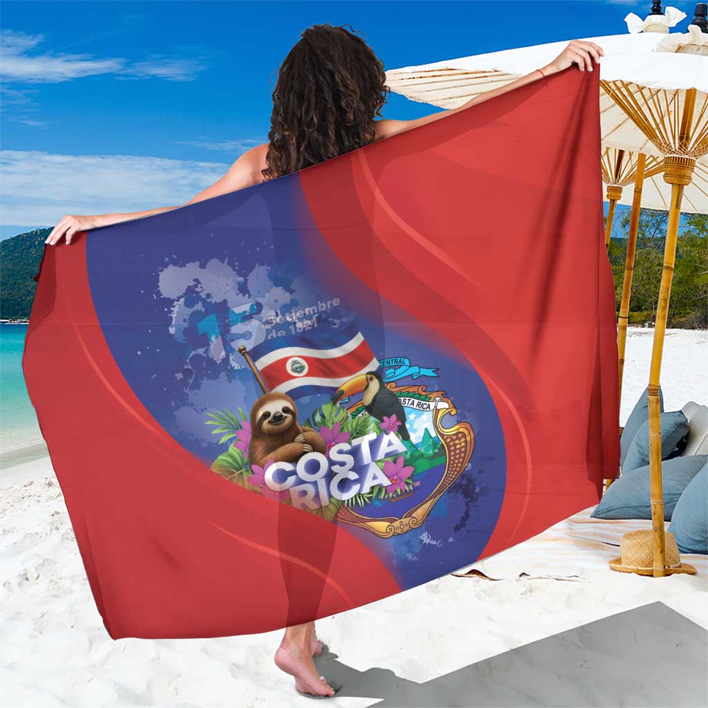 Costa Rica Independence Day Sarong 204 Years Of Freedom - Wonder Print Shop