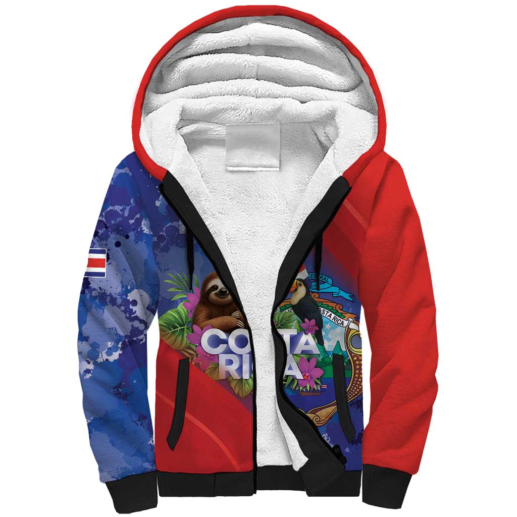 Costa Rica Independence Day Sherpa Hoodie 204 Years Of Freedom - Wonder Print Shop