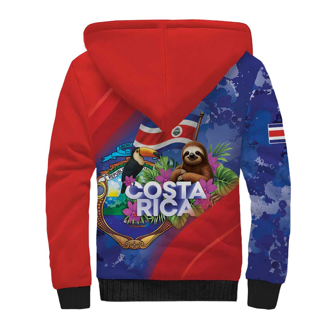 Costa Rica Independence Day Sherpa Hoodie 204 Years Of Freedom - Wonder Print Shop