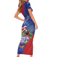 Costa Rica Independence Day Short Sleeve Bodycon Dress 204 Years Of Freedom - Wonder Print Shop