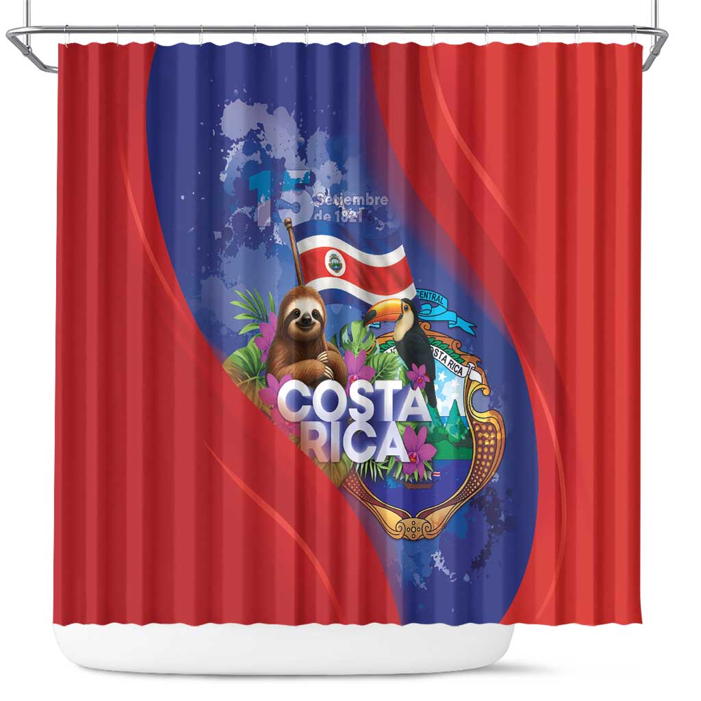Costa Rica Independence Day Shower Curtain 204 Years Of Freedom - Wonder Print Shop