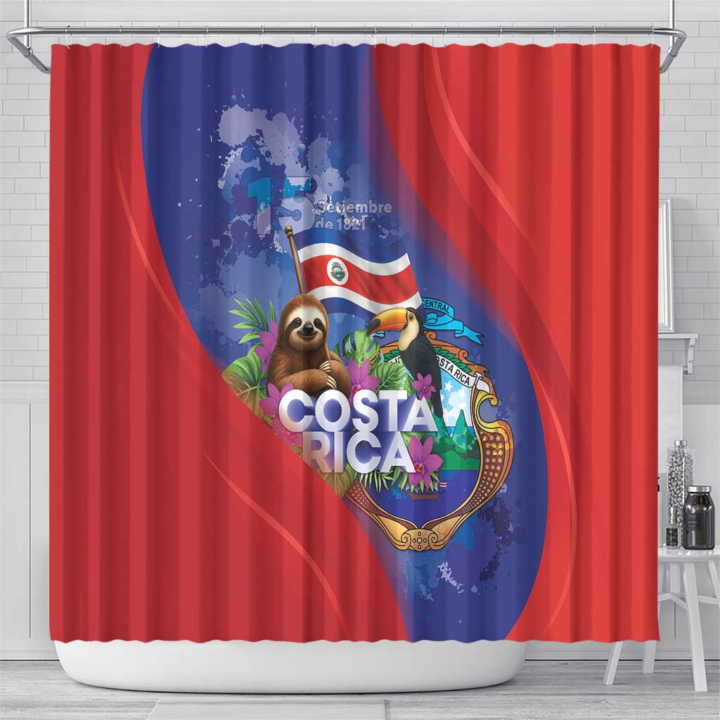Costa Rica Independence Day Shower Curtain 204 Years Of Freedom - Wonder Print Shop