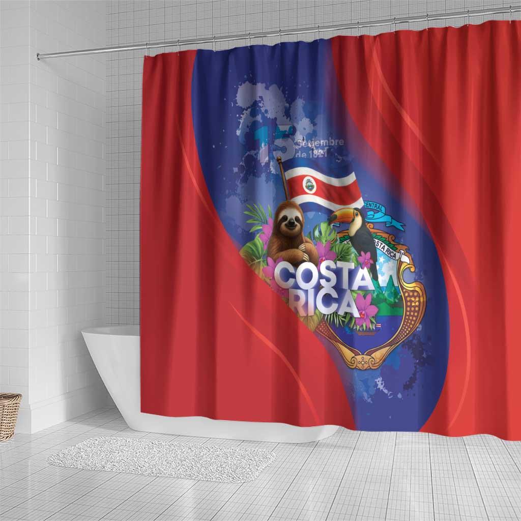 Costa Rica Independence Day Shower Curtain 204 Years Of Freedom - Wonder Print Shop
