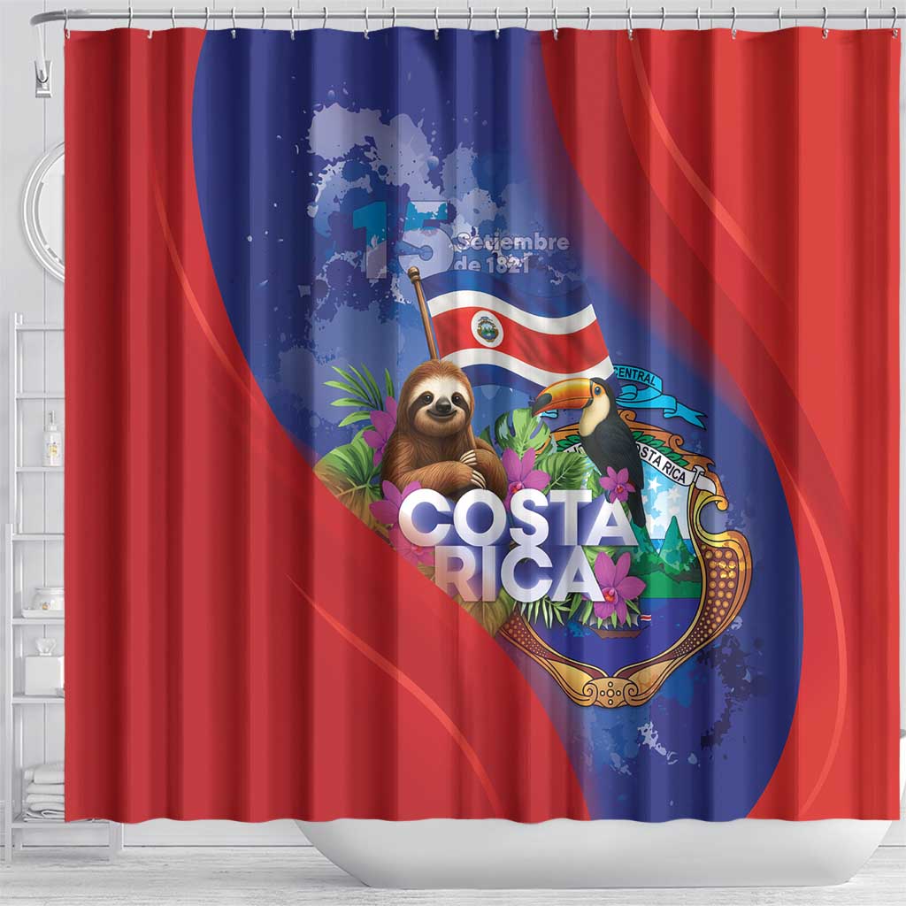 Costa Rica Independence Day Shower Curtain 204 Years Of Freedom - Wonder Print Shop