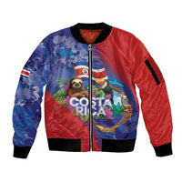 Costa Rica Independence Day Sleeve Zip Bomber Jacket 204 Years Of Freedom - Wonder Print Shop