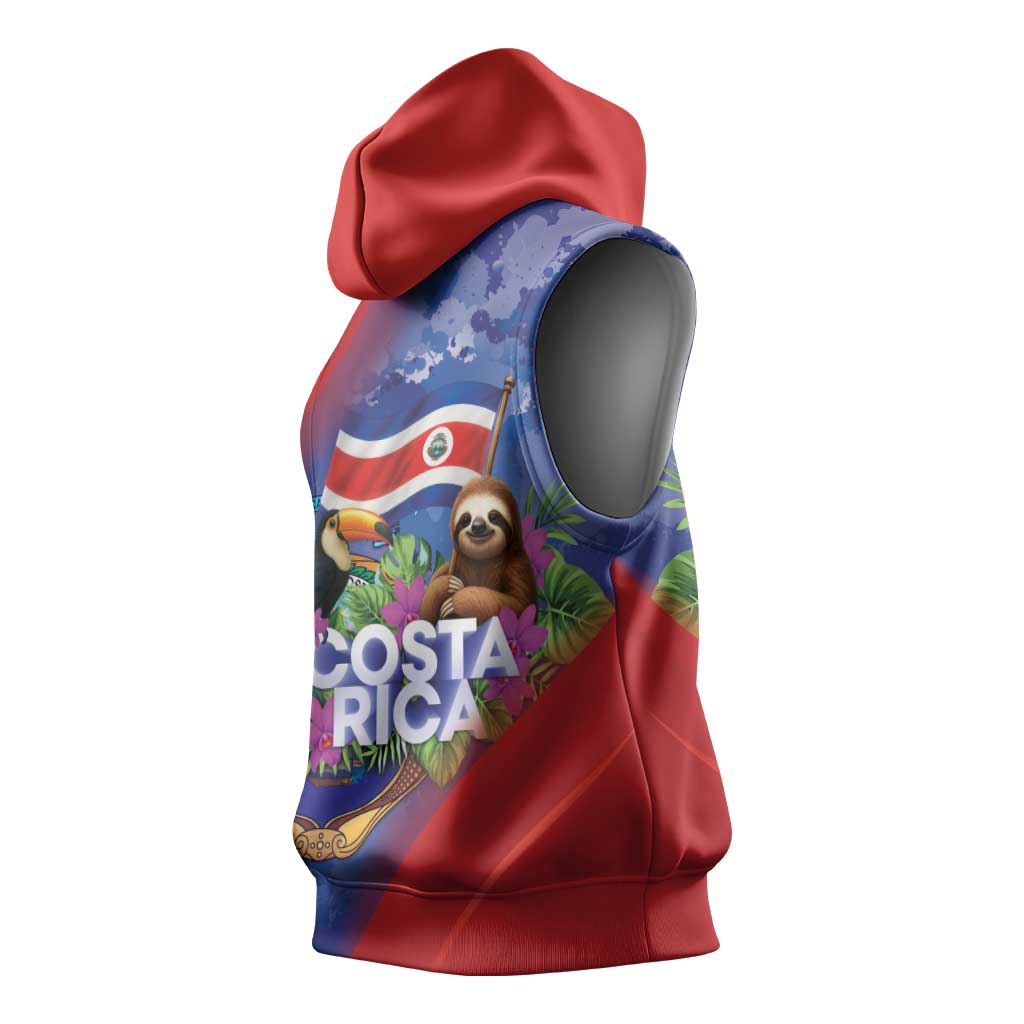 Costa Rica Independence Day Sleeveless Hoodie 204 Years Of Freedom - Wonder Print Shop