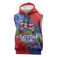 Costa Rica Independence Day Sleeveless Zip Hoodie 204 Years Of Freedom - Wonder Print Shop