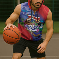 Costa Rica Independence Day Sleeveless Zip Hoodie 204 Years Of Freedom - Wonder Print Shop