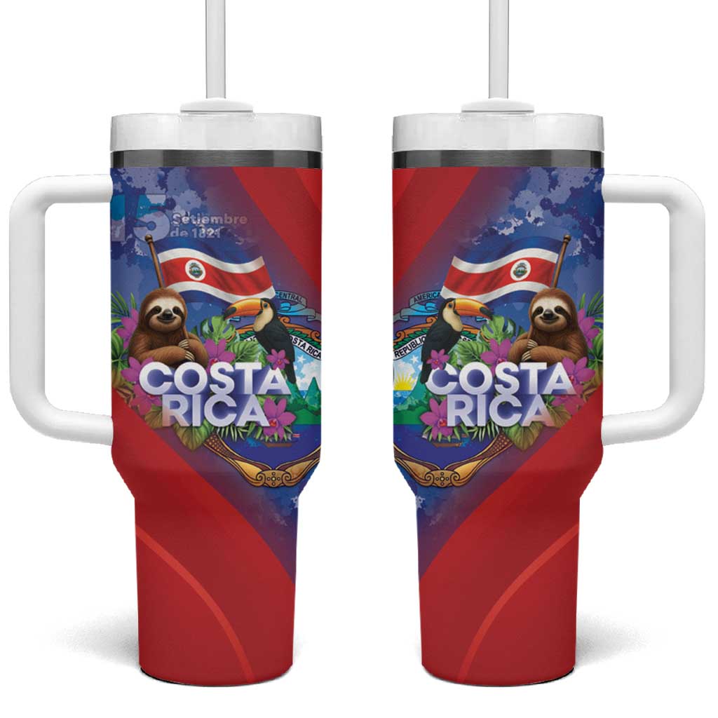 Costa Rica Independence Day Tumbler With Handle 204 Years Of Freedom - Wonder Print Shop