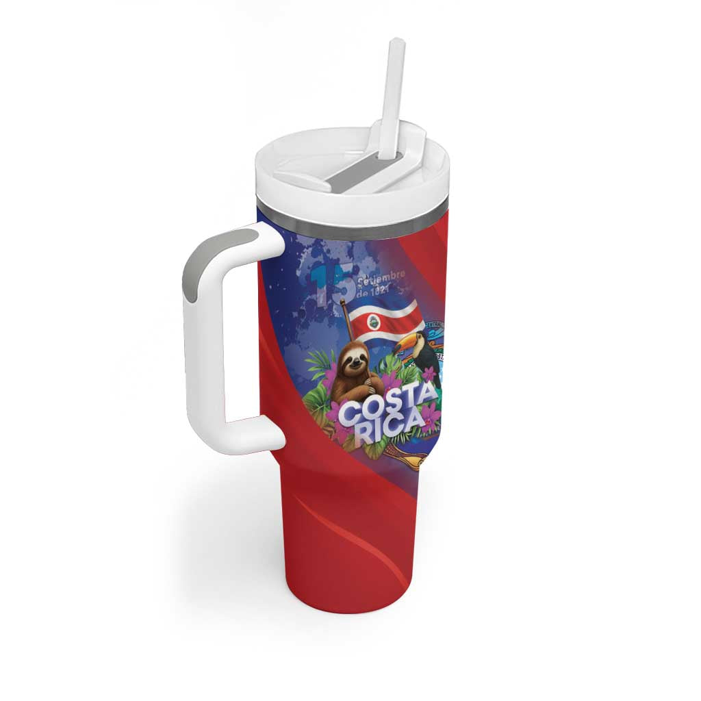 Costa Rica Independence Day Tumbler With Handle 204 Years Of Freedom - Wonder Print Shop