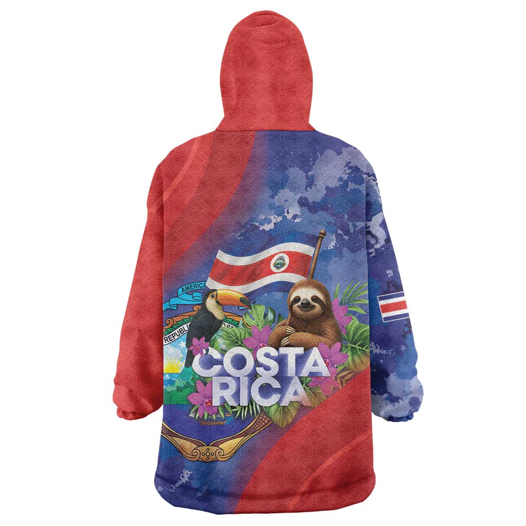 Costa Rica Independence Day Wearable Blanket Hoodie 204 Years Of Freedom - Wonder Print Shop
