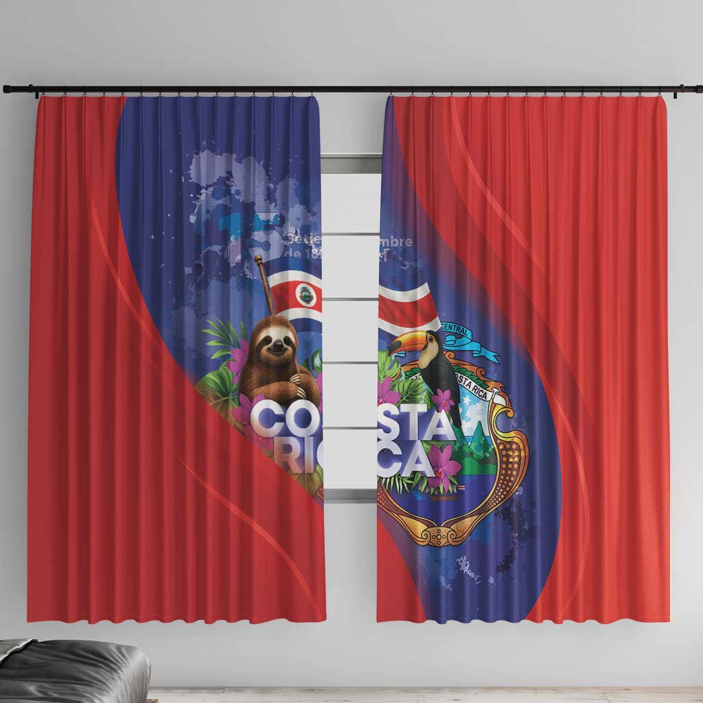 Costa Rica Independence Day Window Curtain 204 Years Of Freedom - Wonder Print Shop