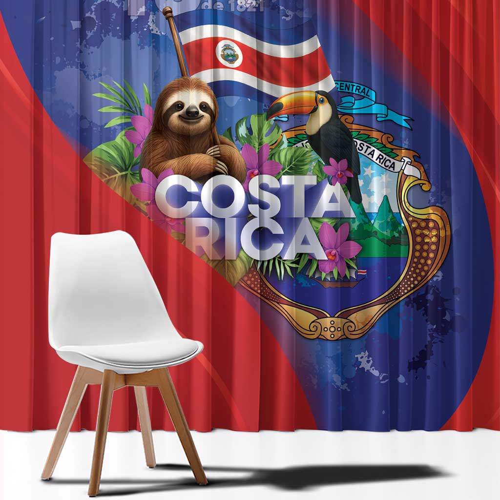 Costa Rica Independence Day Window Curtain 204 Years Of Freedom - Wonder Print Shop