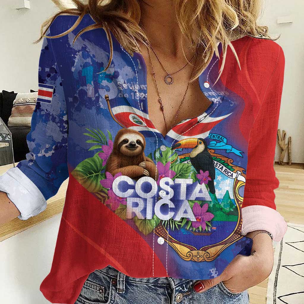 Costa Rica Independence Day Women Casual Shirt 204 Years Of Freedom - Wonder Print Shop