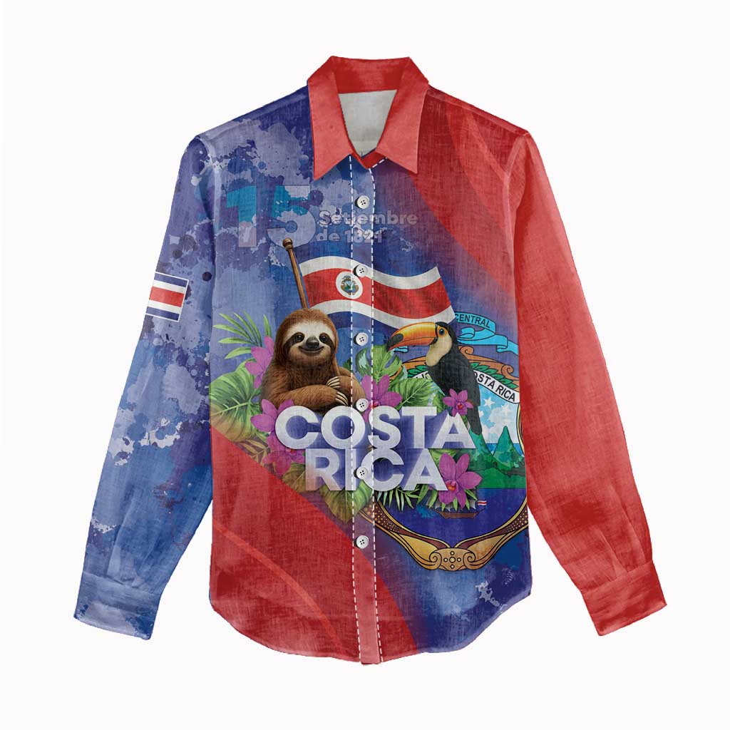 Costa Rica Independence Day Women Casual Shirt 204 Years Of Freedom - Wonder Print Shop