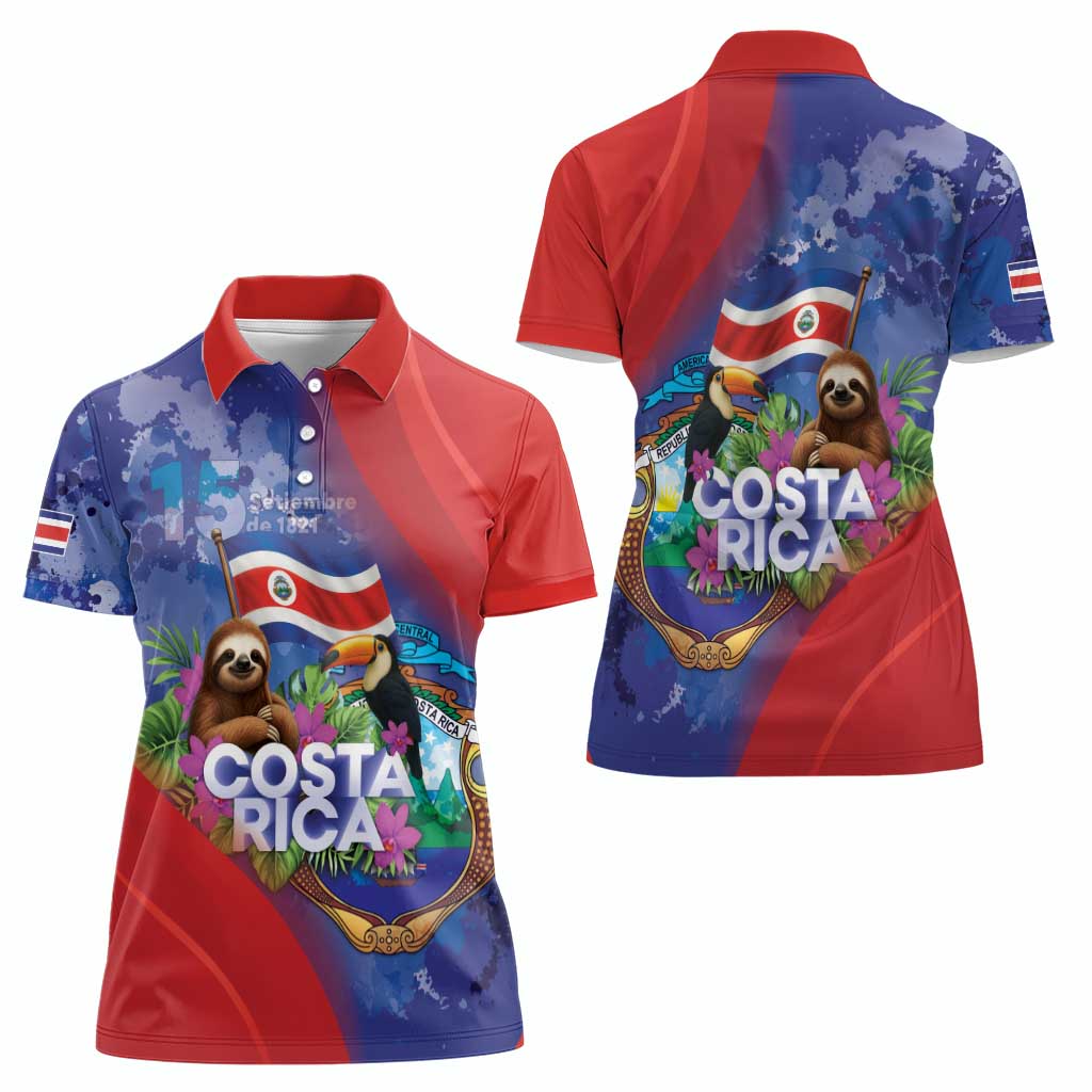 Costa Rica Independence Day Women Polo Shirt 204 Years Of Freedom - Wonder Print Shop
