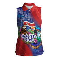 Costa Rica Independence Day Women Sleeveless Polo Shirt 204 Years Of Freedom - Wonder Print Shop