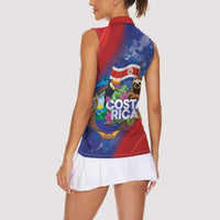 Costa Rica Independence Day Women Sleeveless Polo Shirt 204 Years Of Freedom - Wonder Print Shop