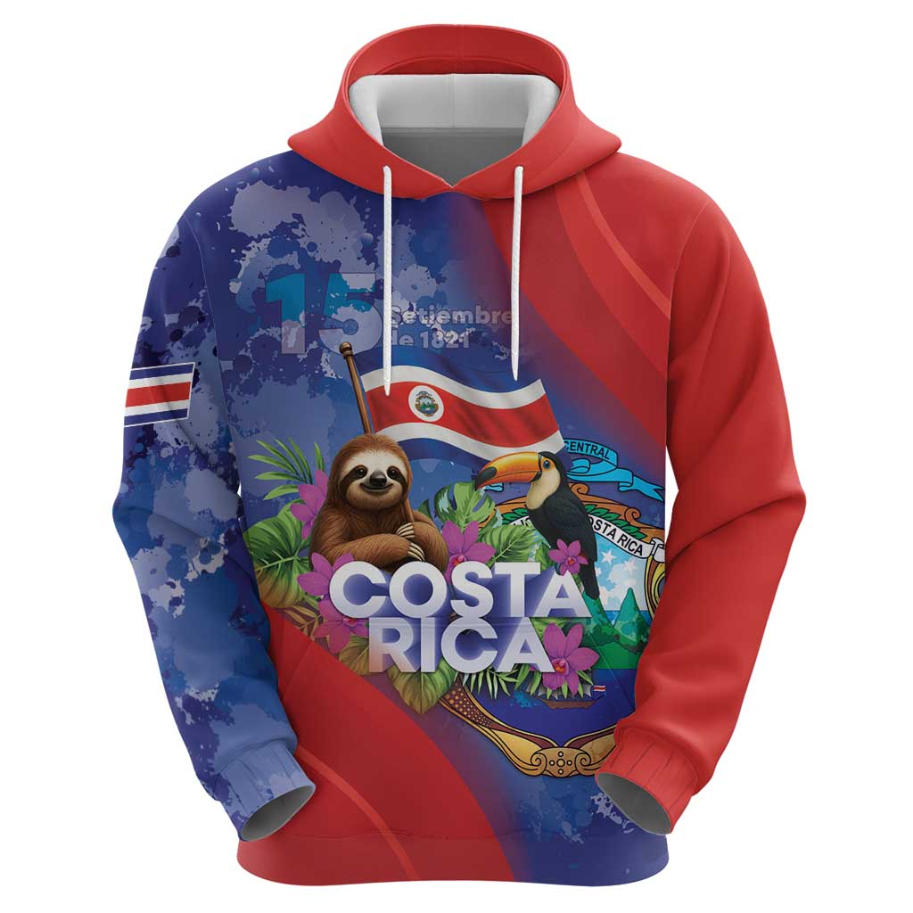 Costa Rica Independence Day Zip Hoodie 204 Years Of Freedom - Wonder Print Shop
