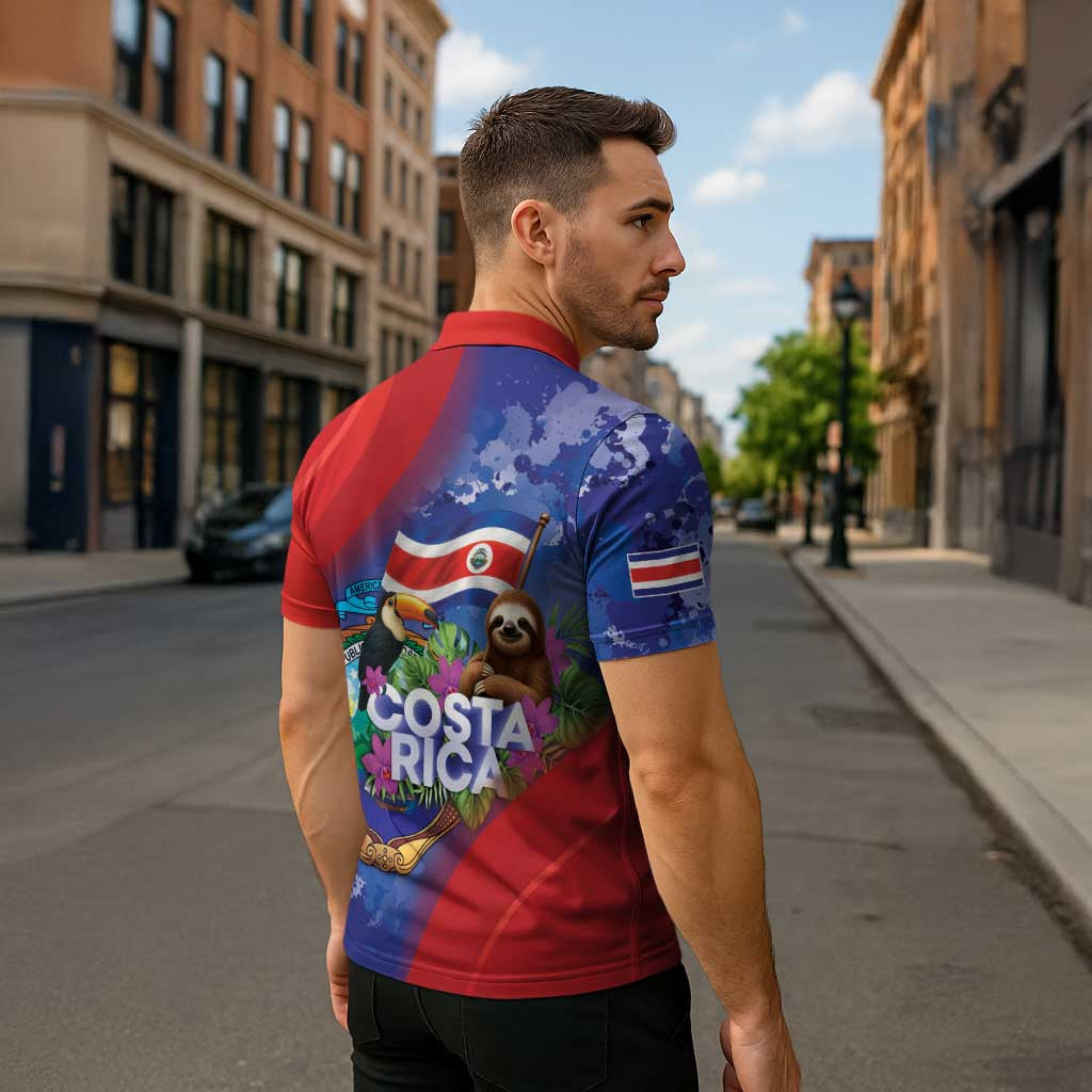Costa Rica Independence Day Zipper Polo Shirt 204 Years Of Freedom - Wonder Print Shop