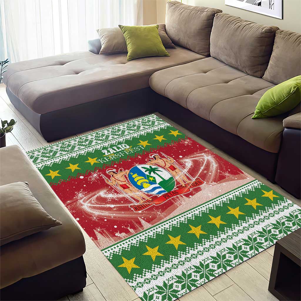 Suriname Christmas Area Rug Coat Of Arms Zalig Kersfeest - Wonder Print Shop