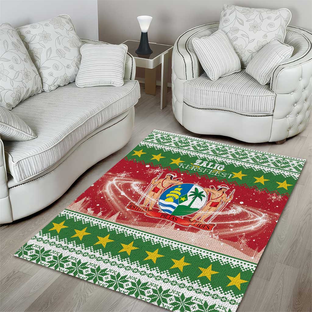 Suriname Christmas Area Rug Coat Of Arms Zalig Kersfeest - Wonder Print Shop