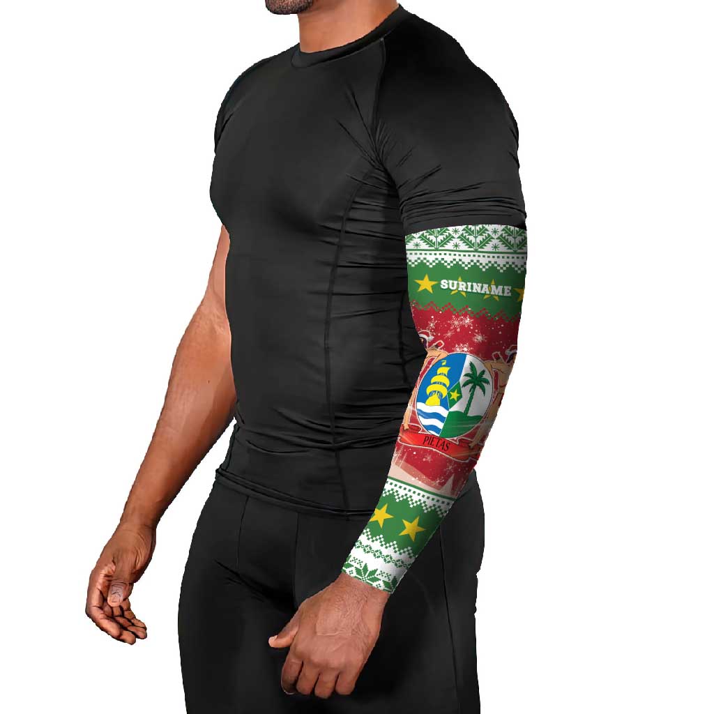 Suriname Christmas Arm Sleeves Coat Of Arms Zalig Kersfeest - Wonder Print Shop