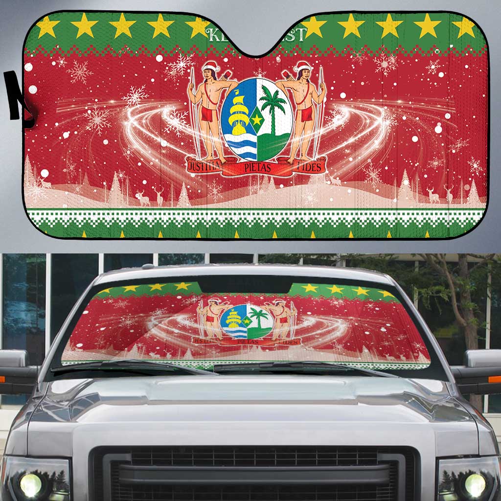 Suriname Christmas Auto Sun Shade Coat Of Arms Zalig Kersfeest - Wonder Print Shop