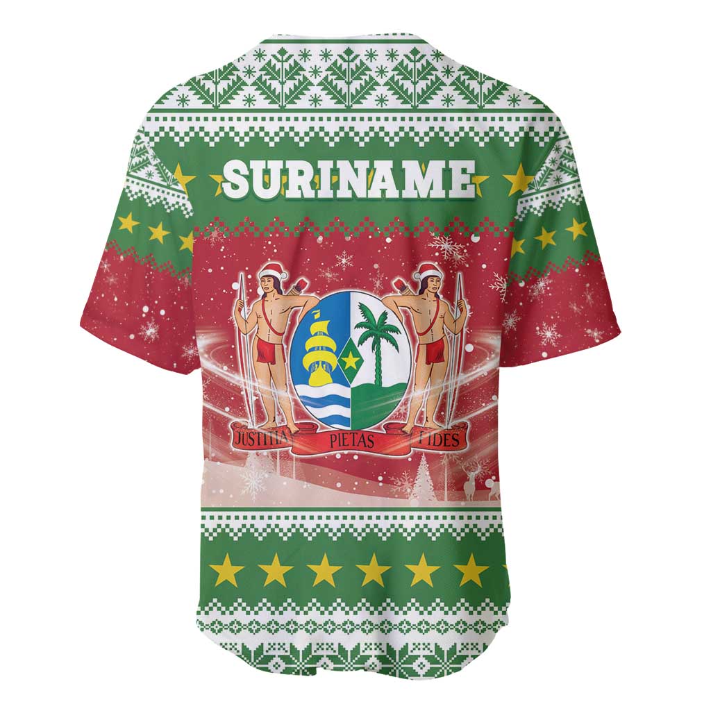 Suriname Christmas Baseball Jersey Coat Of Arms Zalig Kersfeest - Wonder Print Shop