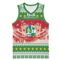 Suriname Christmas Basketball Jersey Coat Of Arms Zalig Kersfeest - Wonder Print Shop