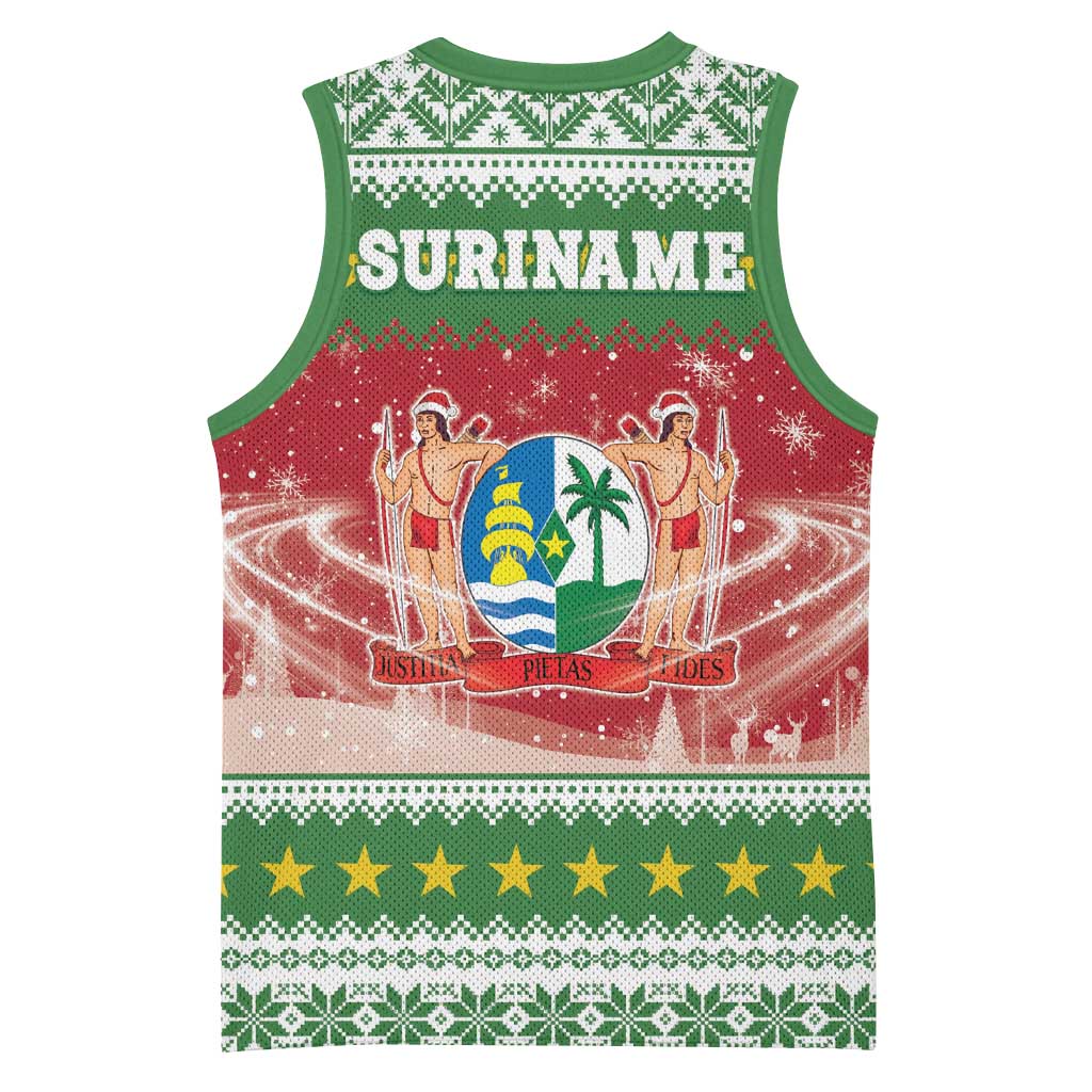 Suriname Christmas Basketball Jersey Coat Of Arms Zalig Kersfeest - Wonder Print Shop
