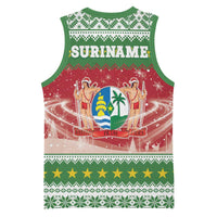 Suriname Christmas Basketball Jersey Coat Of Arms Zalig Kersfeest - Wonder Print Shop