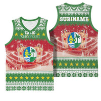Suriname Christmas Basketball Jersey Coat Of Arms Zalig Kersfeest - Wonder Print Shop