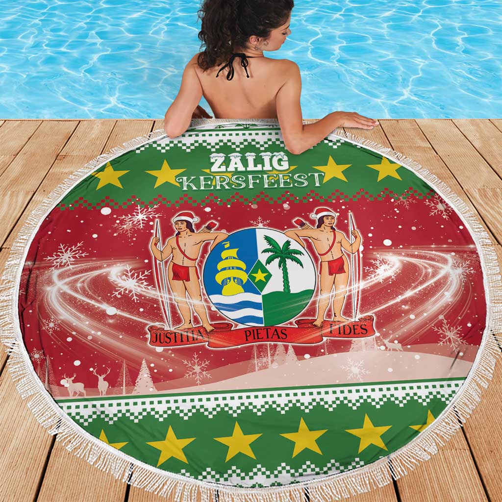 Suriname Christmas Beach Blanket Coat Of Arms Zalig Kersfeest - Wonder Print Shop