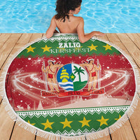 Suriname Christmas Beach Blanket Coat Of Arms Zalig Kersfeest - Wonder Print Shop