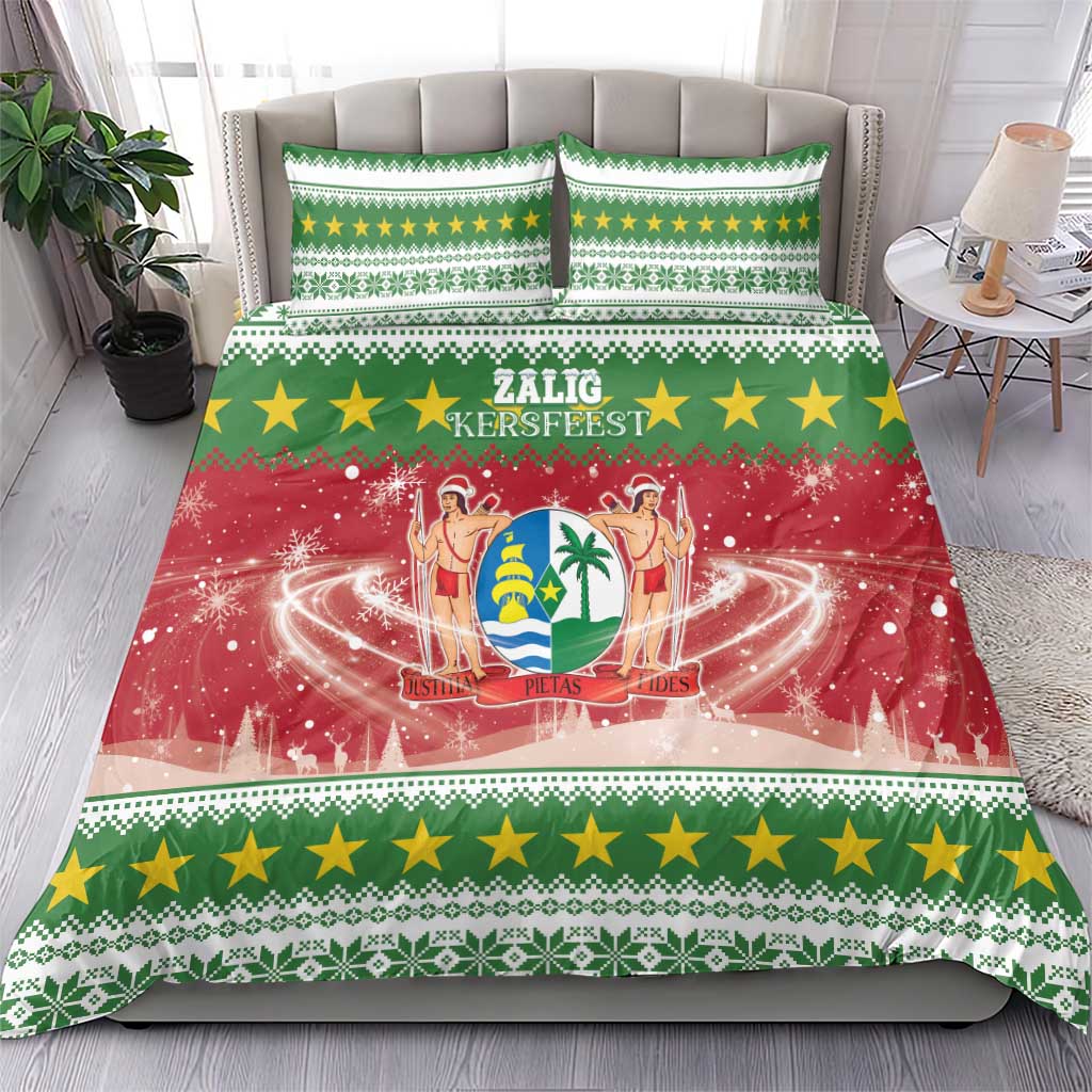 Suriname Christmas Bedding Set Coat Of Arms Zalig Kersfeest - Wonder Print Shop