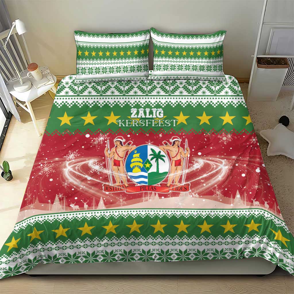 Suriname Christmas Bedding Set Coat Of Arms Zalig Kersfeest - Wonder Print Shop