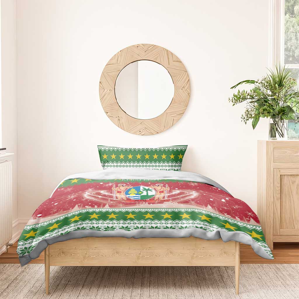 Suriname Christmas Bedding Set Coat Of Arms Zalig Kersfeest - Wonder Print Shop