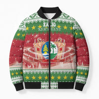 Suriname Christmas Bomber Puffer Jacket Coat Of Arms Zalig Kersfeest - Wonder Print Shop