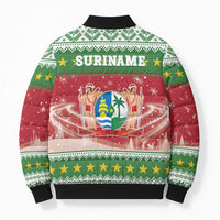 Suriname Christmas Bomber Puffer Jacket Coat Of Arms Zalig Kersfeest - Wonder Print Shop