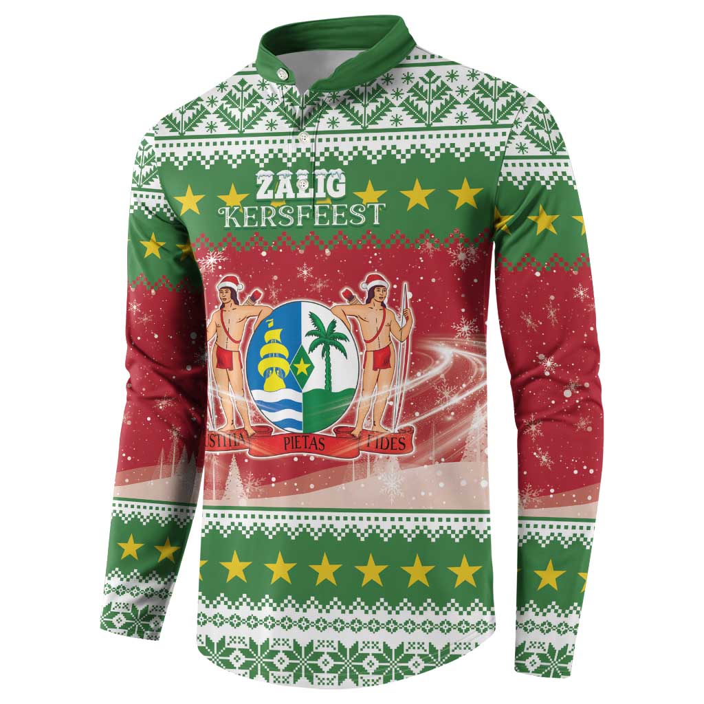 Suriname Christmas Button Sweatshirt Coat Of Arms Zalig Kersfeest - Wonder Print Shop
