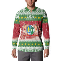 Suriname Christmas Button Sweatshirt Coat Of Arms Zalig Kersfeest - Wonder Print Shop