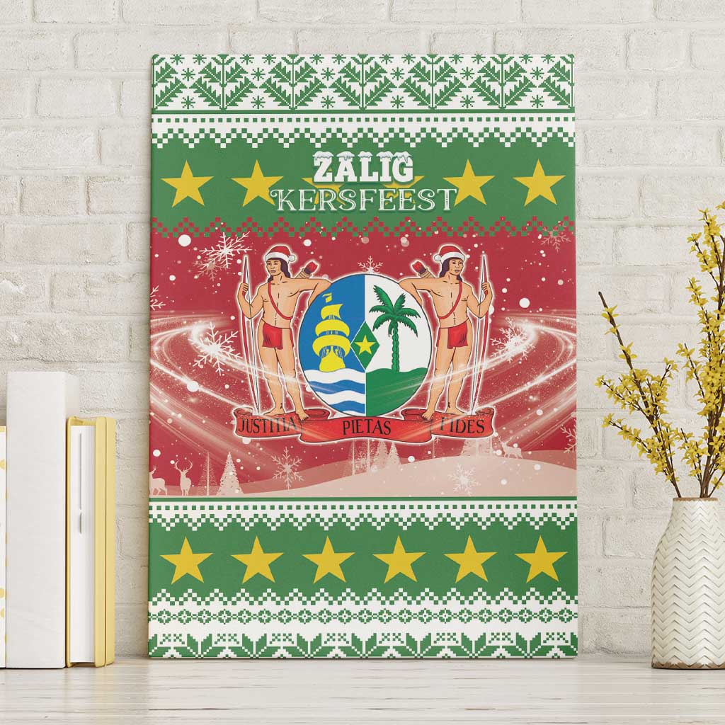 Suriname Christmas Canvas Wall Art Coat Of Arms Zalig Kersfeest - Wonder Print Shop