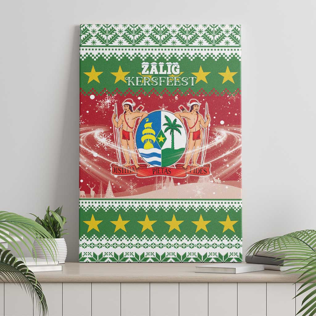 Suriname Christmas Canvas Wall Art Coat Of Arms Zalig Kersfeest - Wonder Print Shop